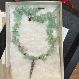 Mignon Faget vintage teal stone & silver seashell necklace